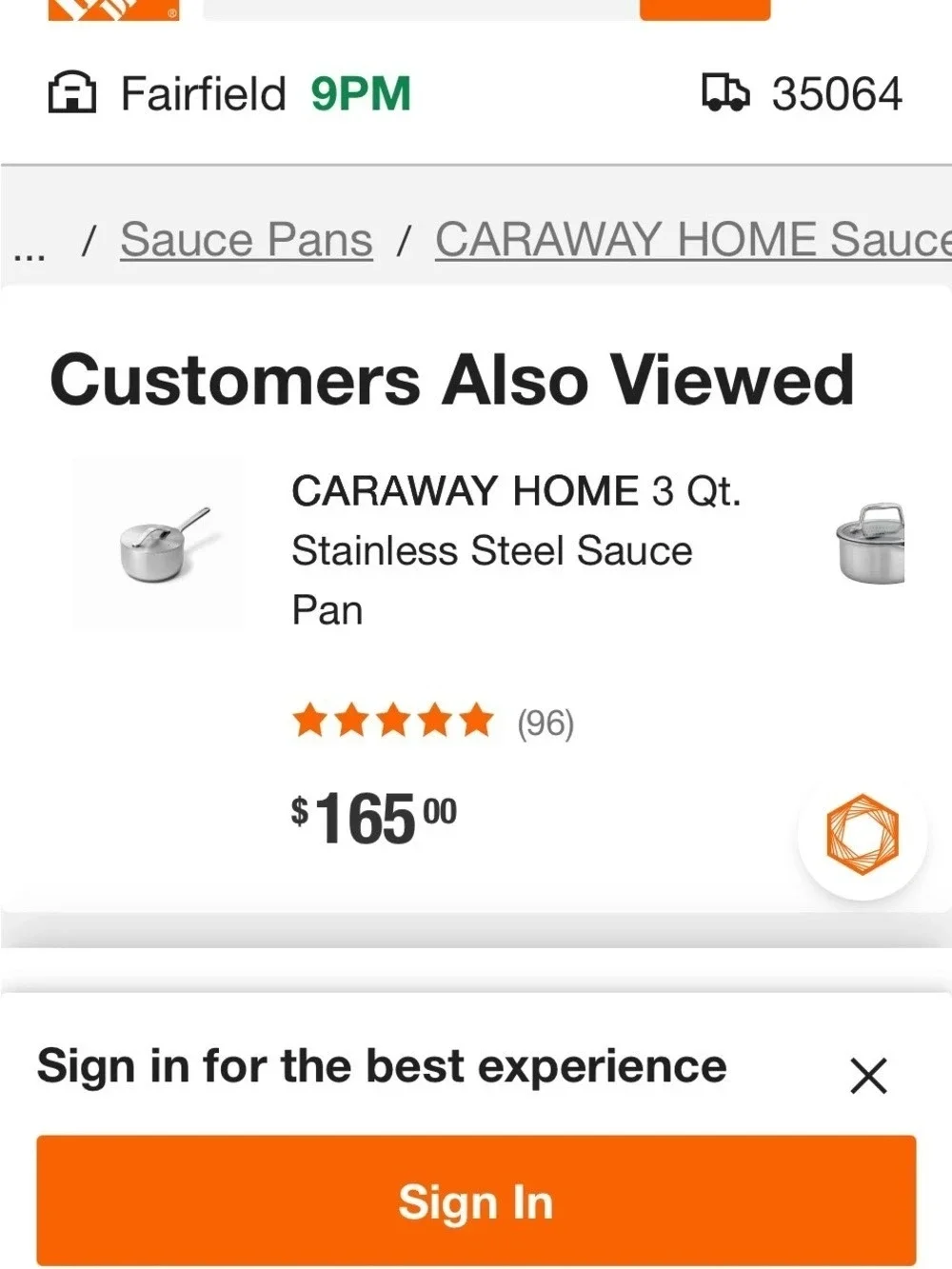 Caraway 3 Qt Sauce Pan Stainless Steel with Lid
